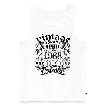 Geburtstag 1968 April 1968! geboren im April 1968 - Männer Premium Bio Tank Top - Weiß - Vorne - Michal (187cm)