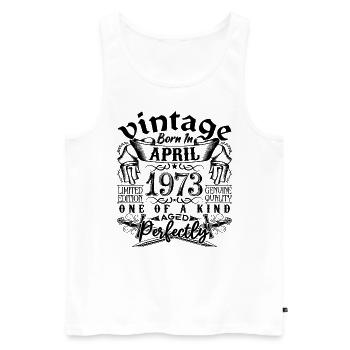 Geburtstag 1973 April 1973! geboren im April 1973 - Männer Premium Bio Tank Top - Weiß - Vorne - Michal (187cm)