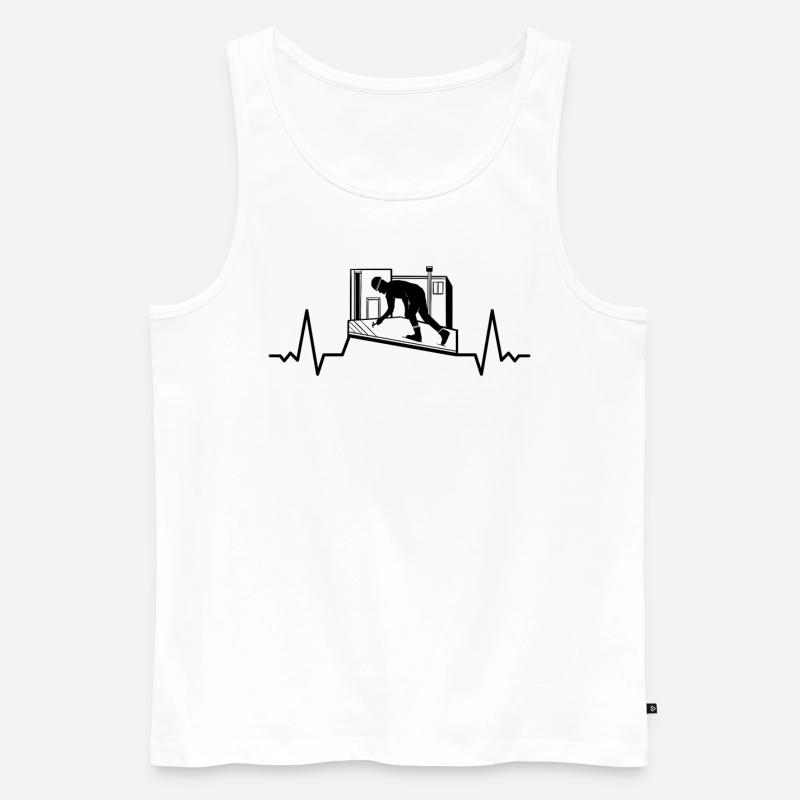 Dachdeckerin Dachdecken Handwerker Herzschlag - Männer Premium Bio Tank Top - Weiß