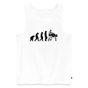 Ouvriers de la construction Maçons-artisans Briqueteurs-maçons de chantier - Débardeur bio Premium Homme - blanc - Devant - Michal (187cm)