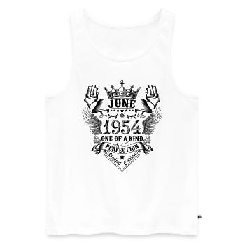 Geburtstag Juni 1954 geboren im Juni 1954 - Männer Premium Bio Tank Top - Weiß - Vorne - Michal (187cm)