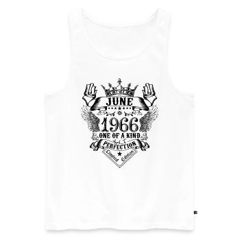 Birthday June 1966 born in June 1966 - Men's Premium Organic Tank Top - white - Front - Michal (187cm)