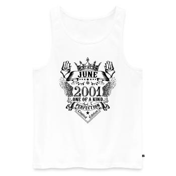 Geburtstag Juni 2001 geboren im Juni 2001 - Männer Premium Bio Tank Top - Weiß - Vorne - Michal (187cm)
