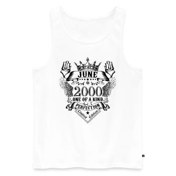Geburtstag Juni 2000 geboren im Juni 2000 - Männer Premium Bio Tank Top - Weiß - Vorne - AI Model Male 178 light (178cm)