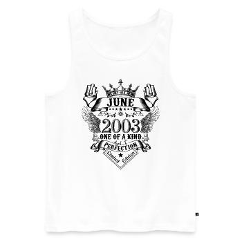 Geburtstag Juni 2003 geboren im Juni 2003 - Männer Premium Bio Tank Top - Weiß - Vorne - AI Model Male 178 light (178cm)