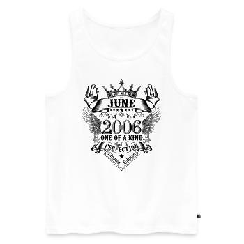 Geburtstag Juni 2006 geboren im Juni 2006 - Männer Premium Bio Tank Top - Weiß - Vorne - AI Model Male 178 light (178cm)