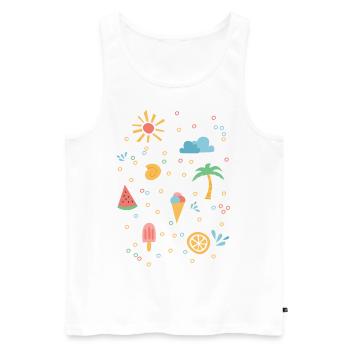 Sommer - Männer Premium Bio Tank Top - Weiß - Vorne - Michal (187cm)