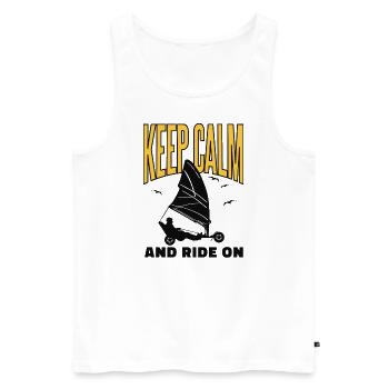 Sand Sailing, Windracer, Land Sailing, Land Sailor - Men's Premium Organic Tank Top - white - Front - AI Model Male 178 light (178cm)