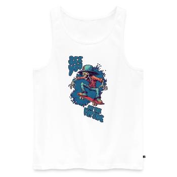 Skateboard Skater Ramp Skating Skating Funny - Men's Premium Organic Tank Top - white - Front - AI Model Male 178 light (178cm)