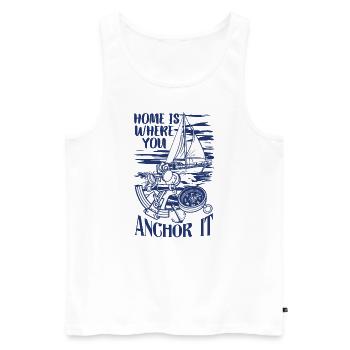 sailor sailboat sailing ship sailing yacht - Men's Premium Organic Tank Top - white - Front - Michal (187cm)