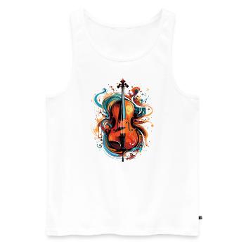 Violoncelliste musicien - Débardeur bio Premium Homme - blanc - Devant - Michal (187cm)