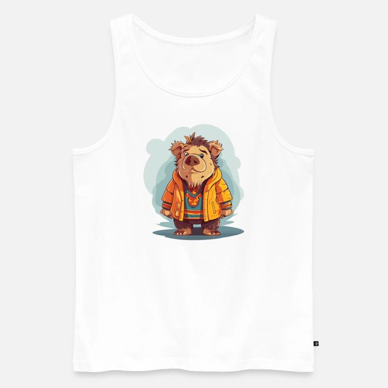 Wild boar - Men's Premium Organic Tank Top - white