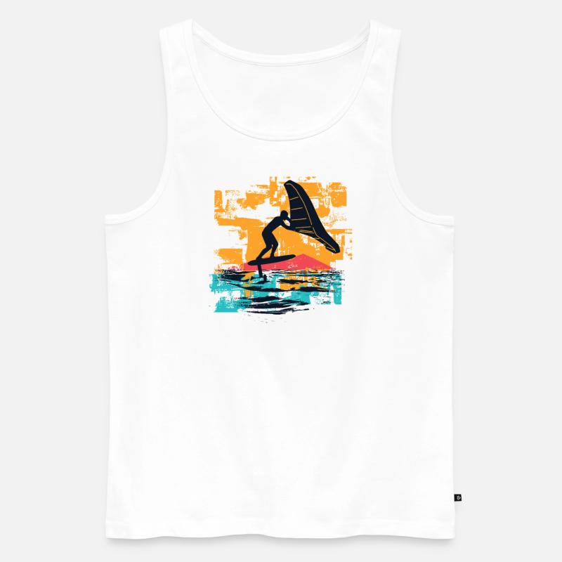 Wingfoil-Surfer Wingfoiling Hydrofoil Kitefoil - Männer Premium Bio Tank Top - Weiß