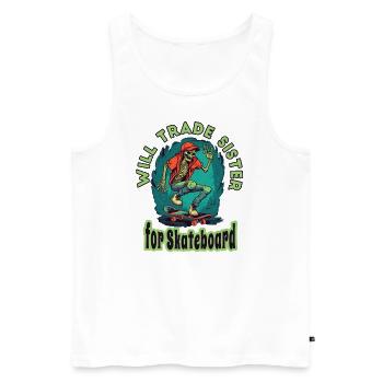 Skateboard Skater Ramp Skating Skating Funny - Men's Premium Organic Tank Top - white - Front - AI Model Male 178 light (178cm)