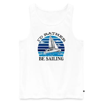 Sailor Voilier Voilier Voilier Yacht à voile - Débardeur bio Premium Homme - blanc - Devant - Michal (187cm)