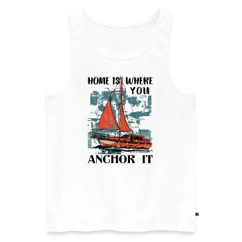 Sailor Sailboat Sailing Ship Sailing Yacht - Men's Premium Organic Tank Top - white - Front - Michal (187cm)