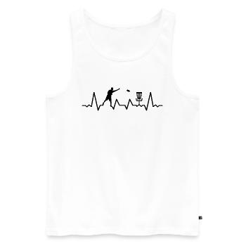 Disc-Golf-Spieler Disc-Golfer Game Herzschlag - Männer Premium Bio Tank Top - Weiß - Vorne - Michal (187cm)