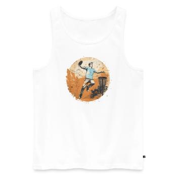 Disc Golf joueur Disc Golfer jeu Vintage - Débardeur bio Premium Homme - blanc - Devant - AI Model Male 178 light (178cm)