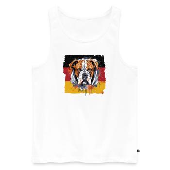 Boxer Race Chien Boxer Chiens Drapeau Allemand - Débardeur bio Premium Homme - blanc - Devant - AI Model Male 178 light (178cm)