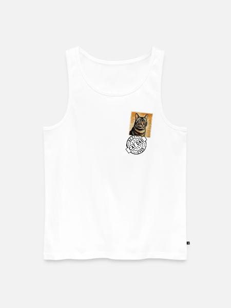 Katzen Papa Katze Katzenstempel Katzenväter - Männer Premium Bio Tank Top - Weiß