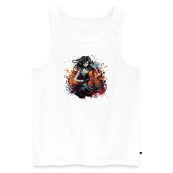 Violoncelliste, violoncelliste-musicien - Débardeur bio Premium Homme - blanc - Devant - Michal (187cm)