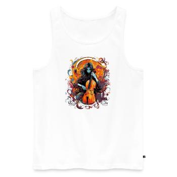 Violoncelliste, violoncelliste-musicien - Débardeur bio Premium Homme - blanc - Devant - Michal (187cm)