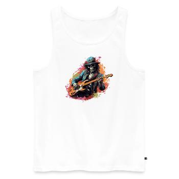 Gitarristen Akustik-Gitarre Country-Musik - Männer Premium Bio Tank Top - Weiß - Vorne - Michal (187cm)
