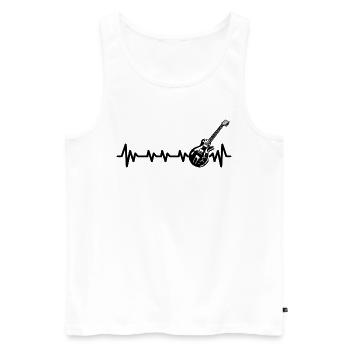 Guitarists Electric Guitars Acoustic Guitar Heartbeat - Men's Premium Organic Tank Top - white - Front - Michal (187cm)