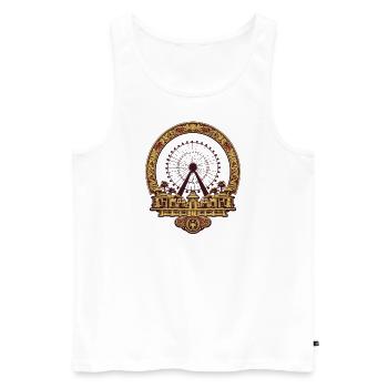 Freizeitpark Jahrmarkt Rummelplatz Volksfest - Männer Premium Bio Tank Top - Weiß - Vorne - Michal (187cm)