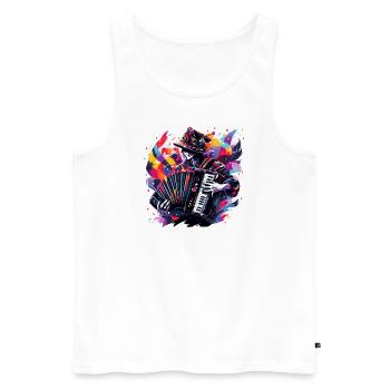 Accordion Musician Accordion Player Musician - Men's Premium Organic Tank Top - white - Front - Michal (187cm)