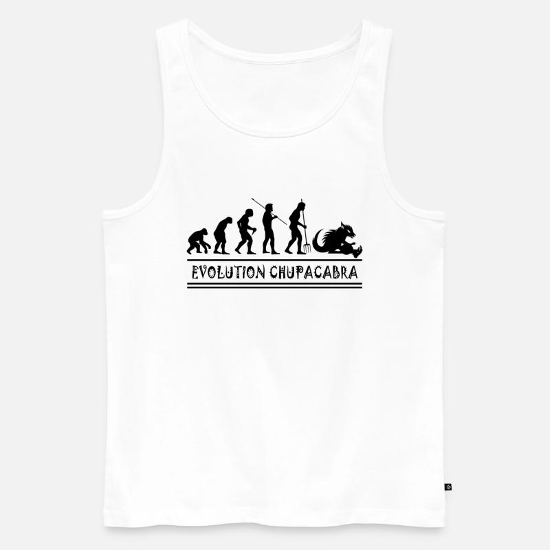 Cryptozoologists Chupacabra Creatures Evolution - Men's Premium Organic Tank Top - white