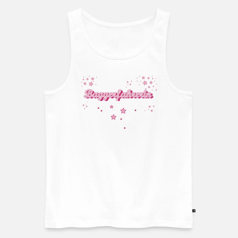 Bagger-Fahrer Abschluss-Geschenk Baggerfahrerin - Männer Premium Bio Tank Top - Weiß