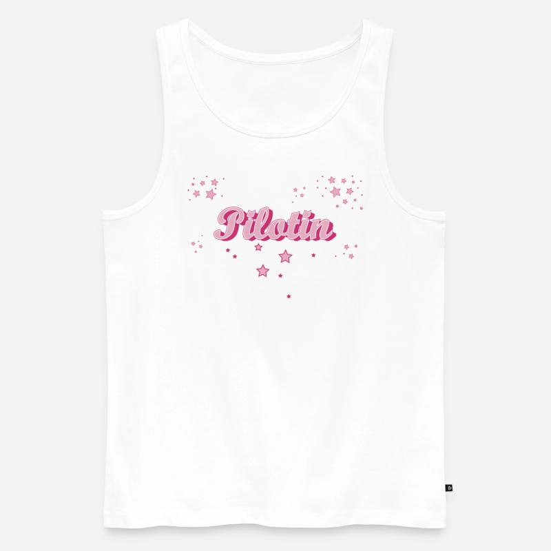 Flugzeug Abschluss-Geschenk Pilotin - Männer Premium Bio Tank Top - Weiß