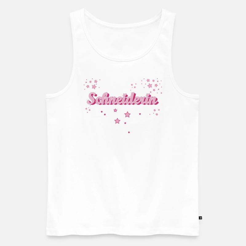 Schneidern Abschluss-Geschenk Textil-Schneiderin - Männer Premium Bio Tank Top - Weiß