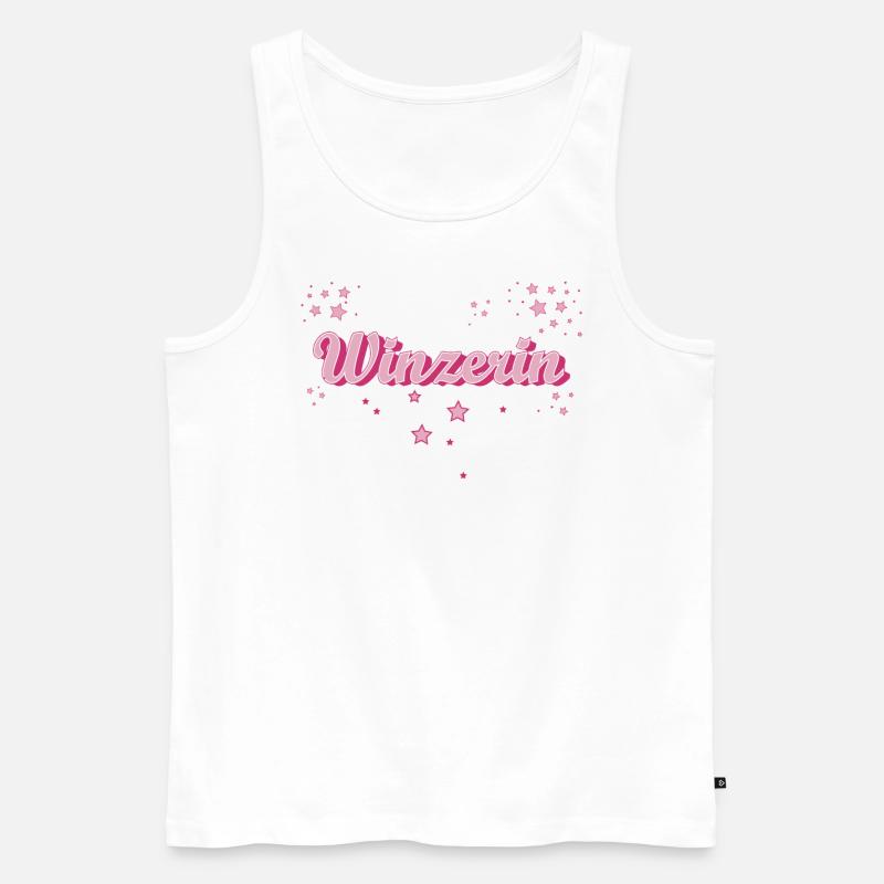 Weinbauer Abschluss-Geschenk Winzerin - Männer Premium Bio Tank Top - Weiß