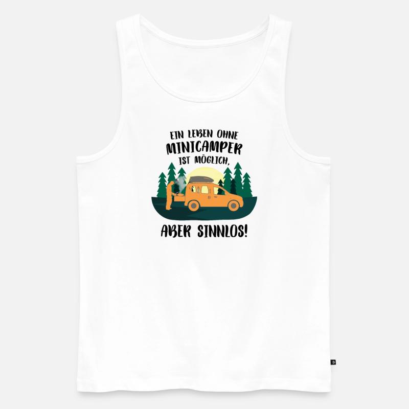 Minicamper SINNLOS Camping-Camper Microcamper - Männer Premium Bio Tank Top - Weiß
