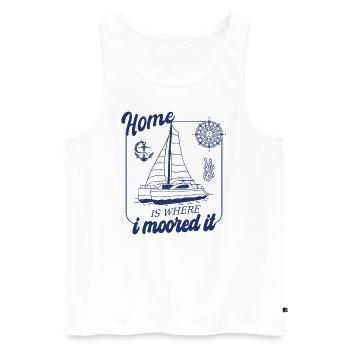 Catamaran Boat Sailboat Sailing Sailor - Men's Premium Organic Tank Top - white - Front - Michal (187cm)