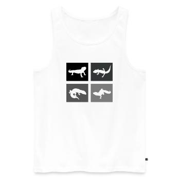 Terrarium, Reptiles, Aquarium, Lézards, Geckos léopards - Débardeur bio Premium Homme - blanc - Devant - Michal (187cm)