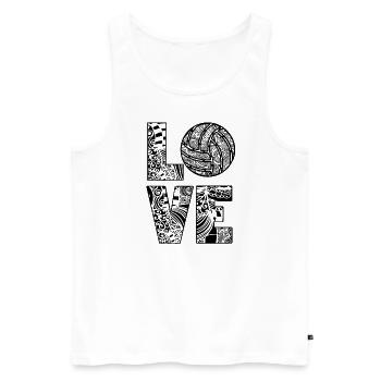 Volleyball-MAMA Ballon de volleyball Joueur de volleyball - Débardeur bio Premium Homme - blanc - Devant - Michal (187cm)