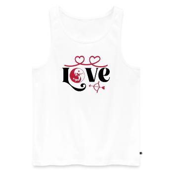 Volleyball Love Ballon de volley-ball Joueur de volley-ball - Débardeur bio Premium Homme - blanc - Devant - AI Model Male 178 light (178cm)