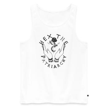"Hex The Patriarchy" Gothic Occult Witch - Men's Premium Organic Tank Top - white - Front - Michal (187cm)
