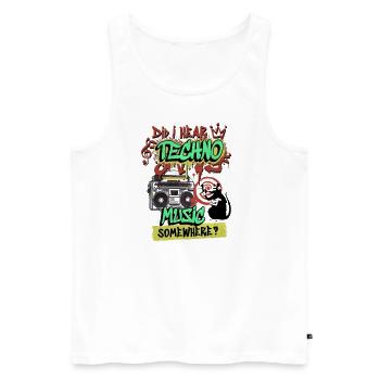 Hardcore-Rave Musik Raver 90er EDM House DJ Rave - Männer Premium Bio Tank Top - Weiß - Vorne - Michal (187cm)