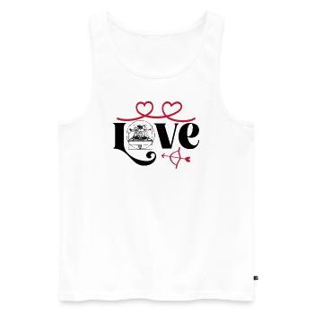 Hardcore Rave Raver DJ House-EDM Music-LOVE - Men's Premium Organic Tank Top - white - Front - AI Model Male 178 light (178cm)