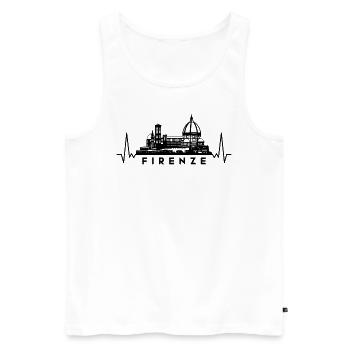 Herzschlag Skyline Italien Firenze-Florenz - Männer Premium Bio Tank Top - Weiß - Vorne - Michal (187cm)