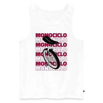 Einrad Einrad Einrad Unicycle Einrad - Männer Premium Bio Tank Top - Weiß - Vorne - Michal (187cm)