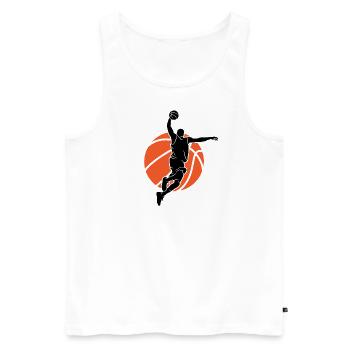Joueurs de basket-ball Basketteurs Basket-ball - Débardeur bio Premium Homme - blanc - Devant - Michal (187cm)