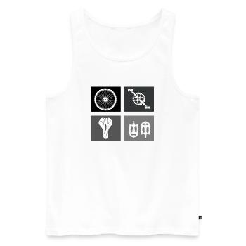 Bicycle Accessories Bicycle - Men's Premium Organic Tank Top - white - Front - AI Model Male 178 light (178cm)