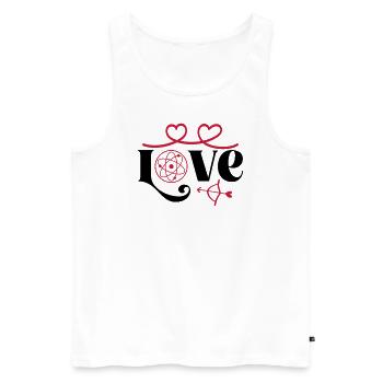 LOVE Physics, Biology, Chemistry Natural Sciences - Men's Premium Organic Tank Top - white - Front - Michal (187cm)