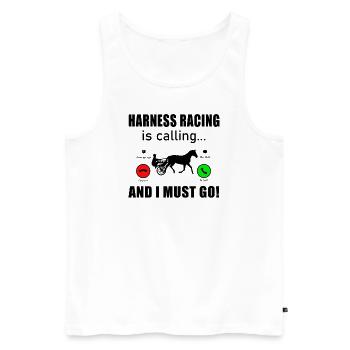 Trotting Racing Horse Trotting Racing IS-CALLING Horses - Men's Premium Organic Tank Top - white - Front - Michal (187cm)