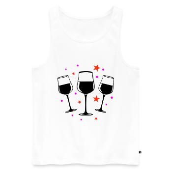 Weinglas Rotwein Symbol - Männer Premium Bio Tank Top - Weiß - Vorne - Michal (187cm)